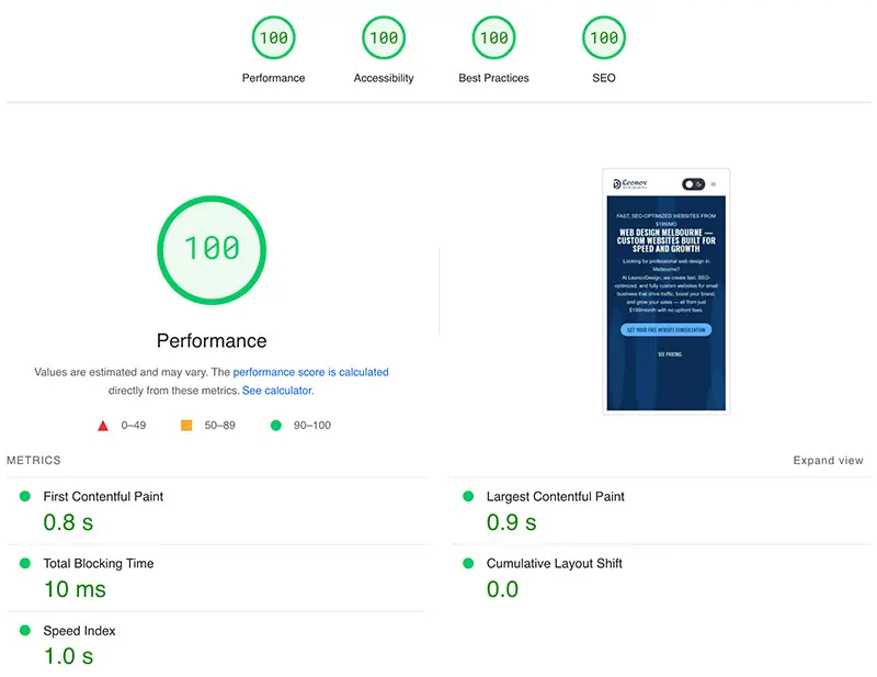 performance speed results