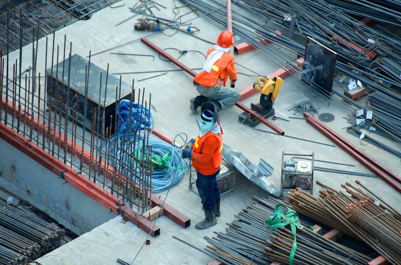 Tradie working on construction site in Australia