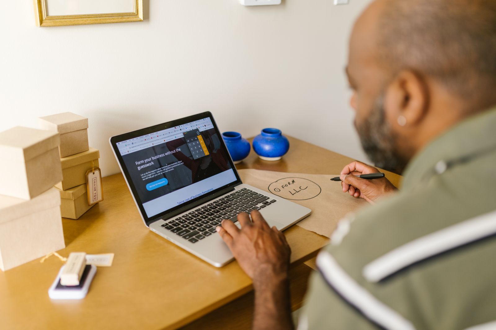 Small business owner planning lead capture after finding the website not generating leads